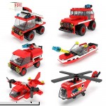 FUN LITTLE TOYS 222Pcs Fire Rescue Vehicles Building Blocks Set in 6 Different Models Including Fire Boat,Helicopters and Fire Truck for Kids Easter Egg Fillers Easter Basket Stuffers  B07K1SKY4V